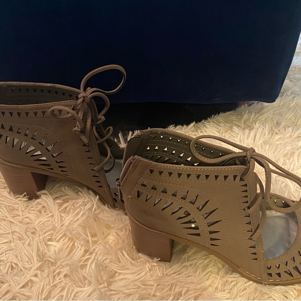 Nicole Heeled Boots with Intricate Cut-Out Design